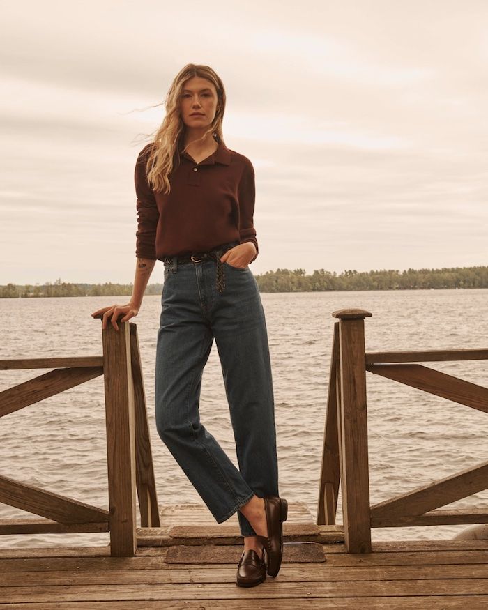 Womens straight leg curvy denim jean
