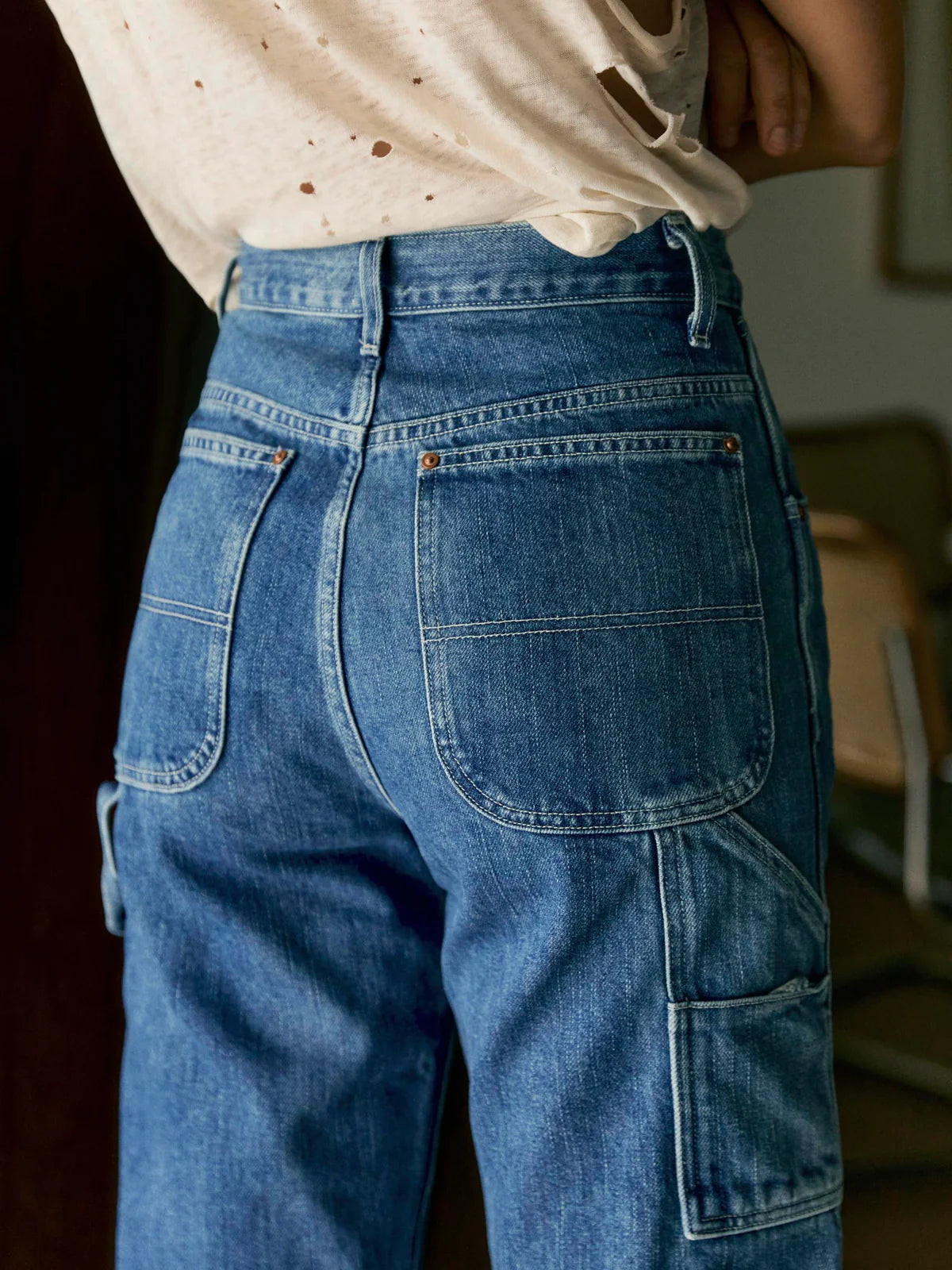 Womens straight leg curvy denim jean